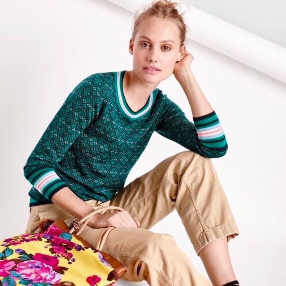 J. Crew Sweaters - J. Crew Teal Green Fair Isle  Merino Wool Sweater XS